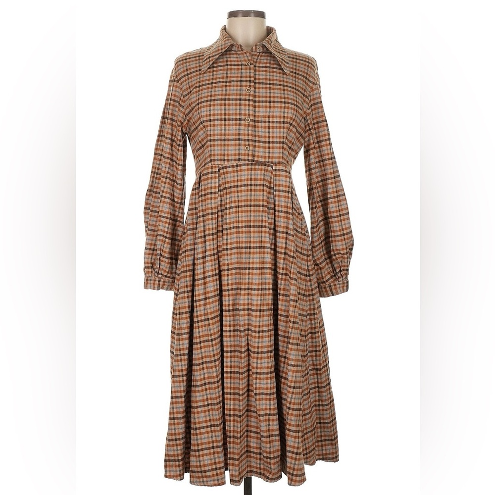 Autumnal Fall Plaid Vintage Style Dress